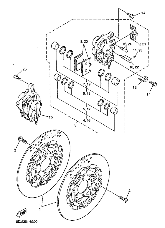 FZS600 Front brake. caliper