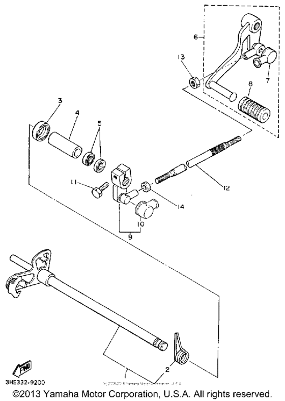 FZR600RD Вал переключения