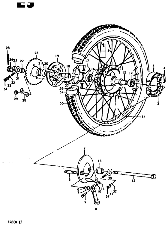 Rear wheel complete assy