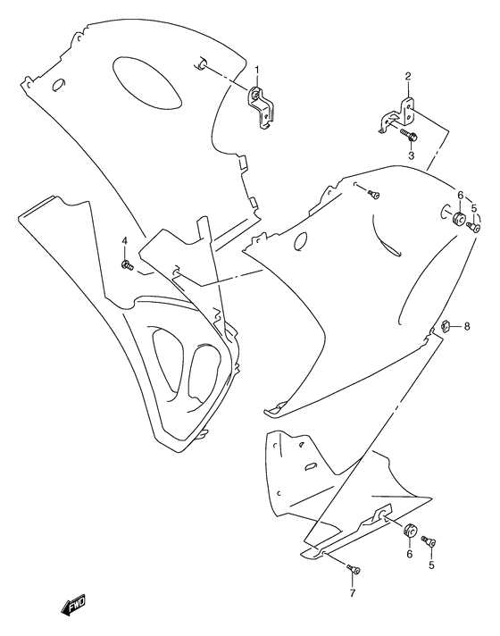 RGV250 Under cowling installation parts