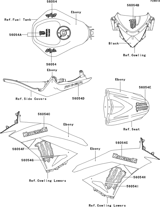 ZX600 Decals(ebony)(r9fa)