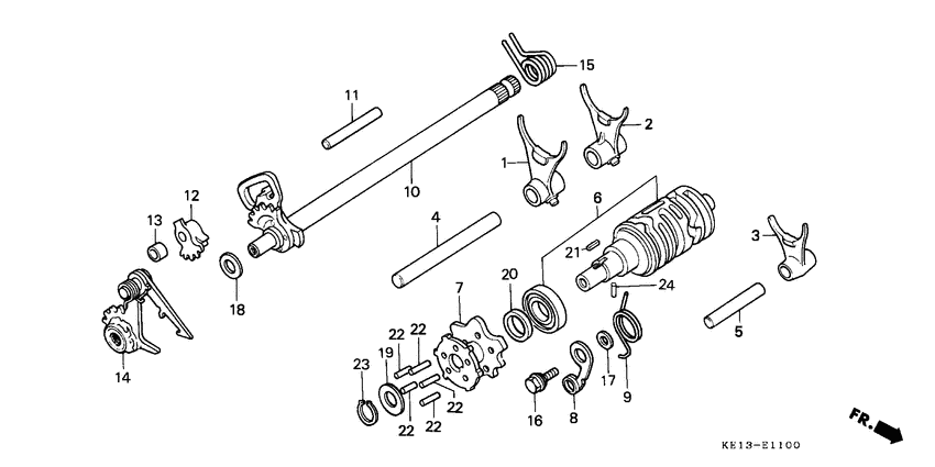Shift drum/shift fork