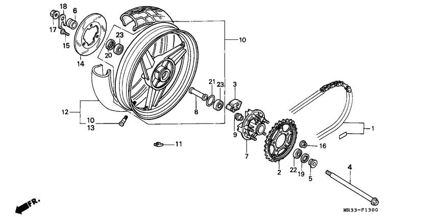 Rear wheel complete assy