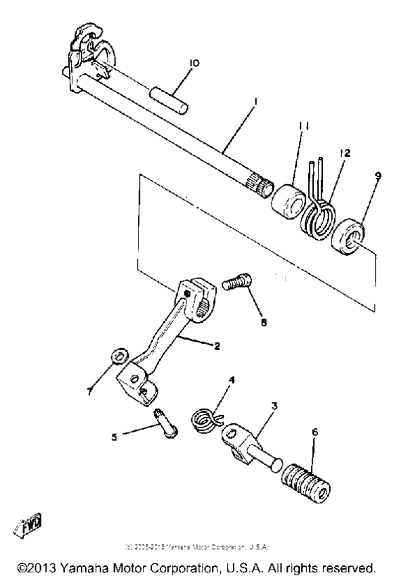Shift shaft - pedal