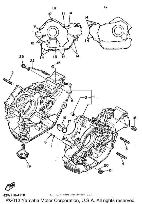 XV750DC Картер двигателя