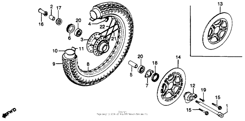 Cb750k front wheel