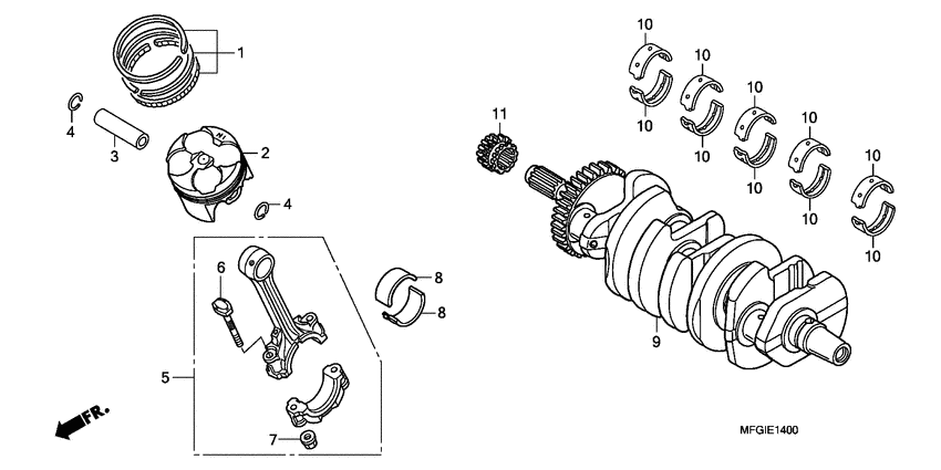 Crankshaft/piston