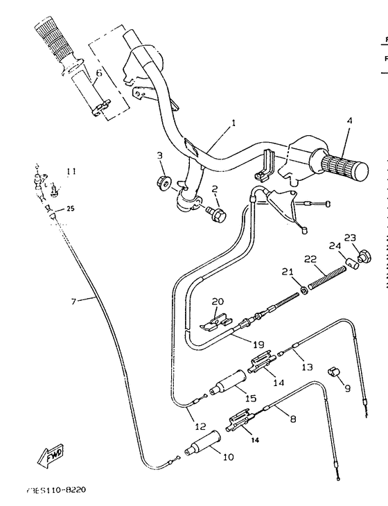 CW50 Steering handle. cable