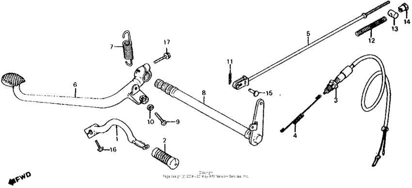 Brake pedal + change pedal