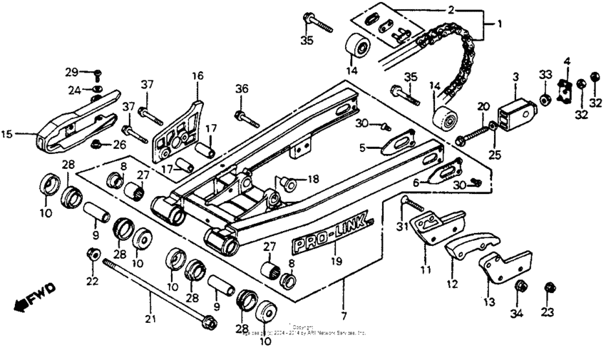 Swingarm + drive chain 82