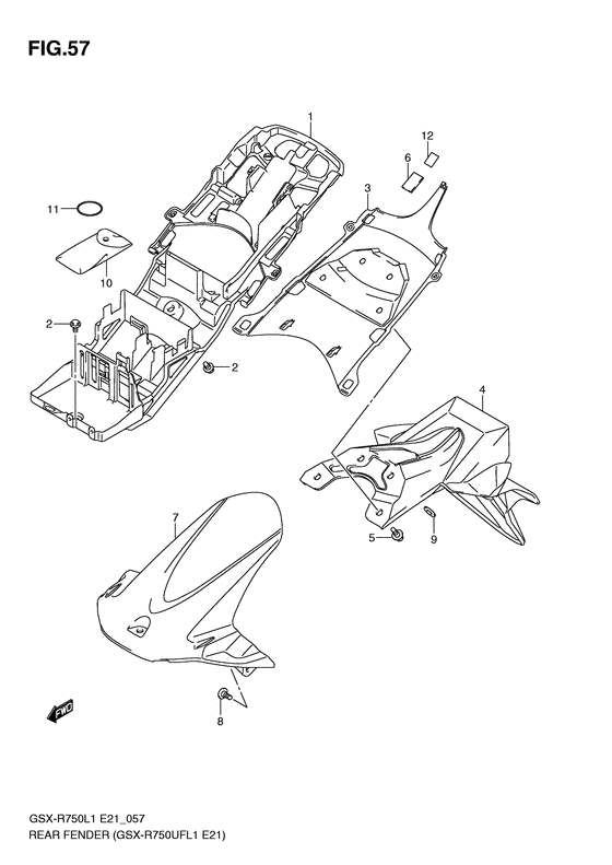 GSX-R750 Задний бампер