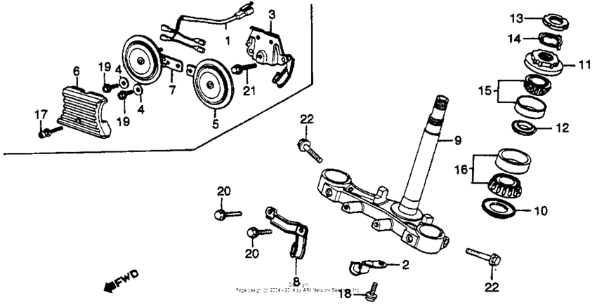 Steering stem + horn