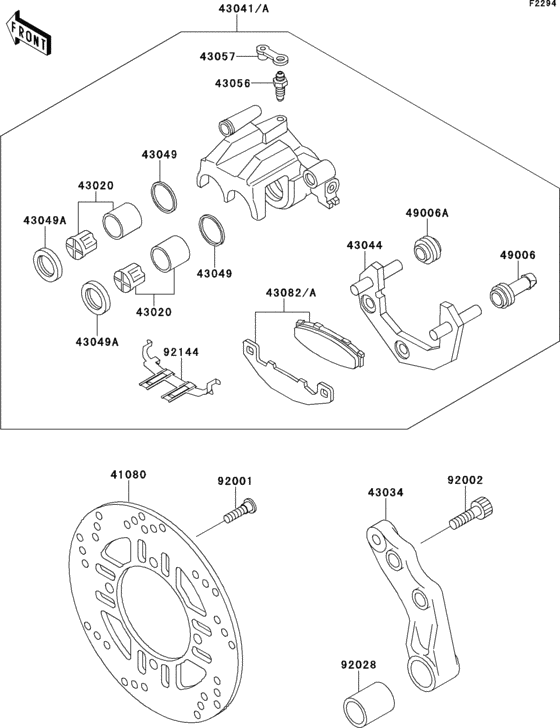 Rear caliper(zr550-b1/b2/b3)