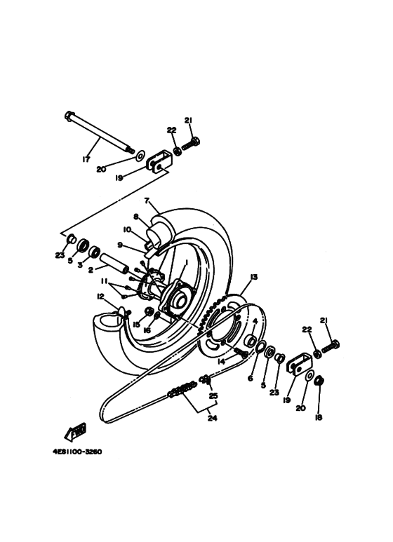 Rear wheel complete assy