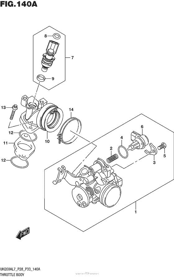 Throttle Body (Uh200Al7 P28)