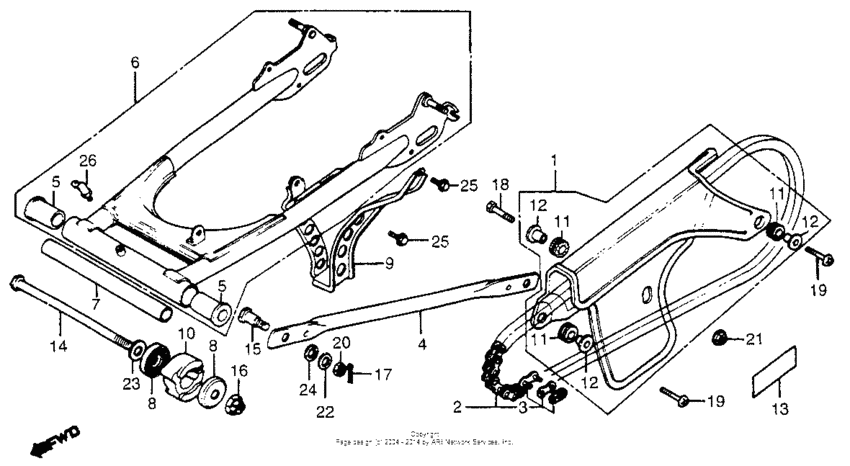Swingarm + chain case