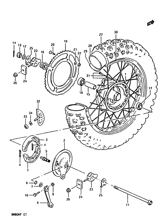 Rear wheel complete assy