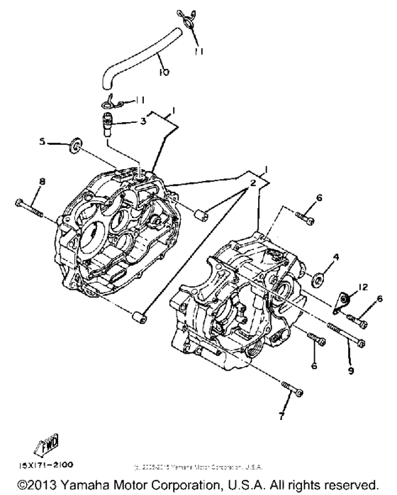 XT200J Картер двигателя