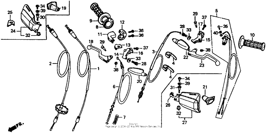 Handle levers + cables