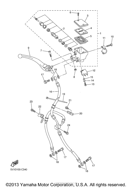 FZ600SS Главный тормозной цилиндр