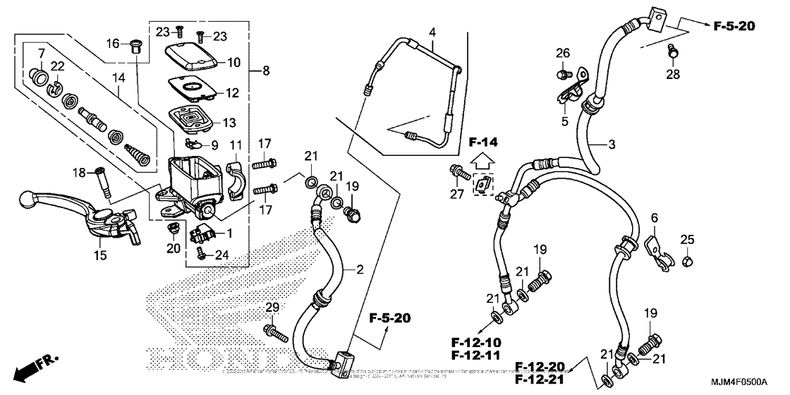 VFR800FD Передний главный тормозной цилиндр