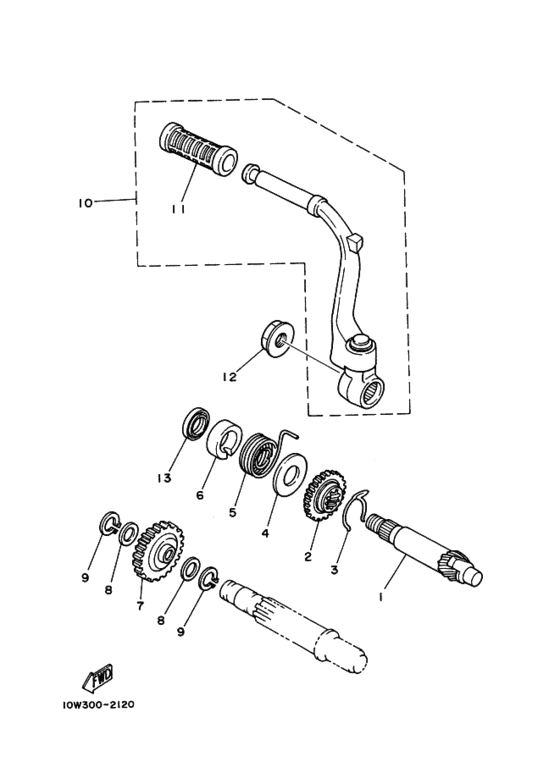 RZ125 Ножной стартер