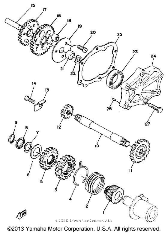 Starting motor unit