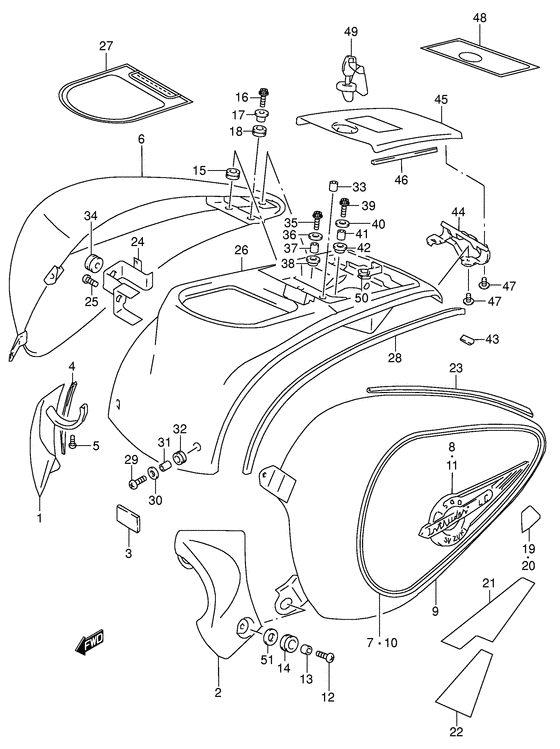VL1500 Боковая крышка