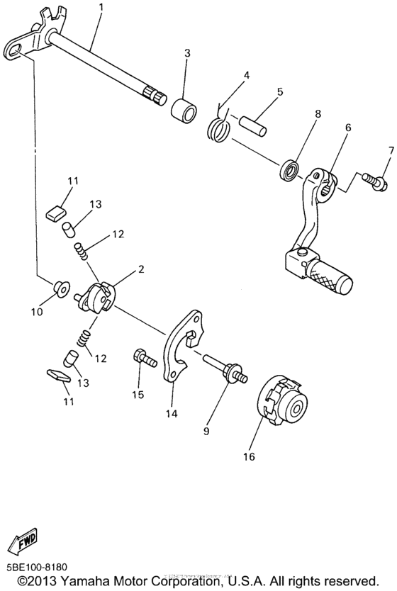 WR400FL Вал переключения