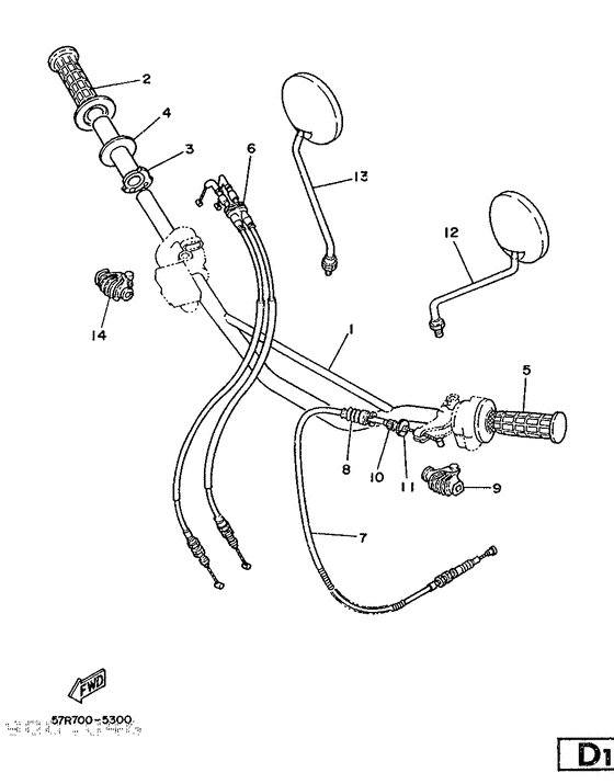 Steering handle. cable
