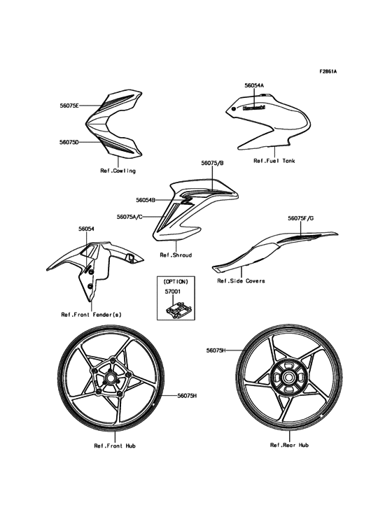 ZR900 Наклейки (черные)