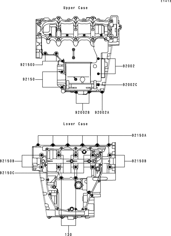 ZX600 Болты крепления картера