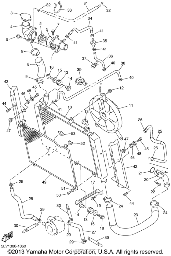 FZS1000NC Радиатор и Патрубки