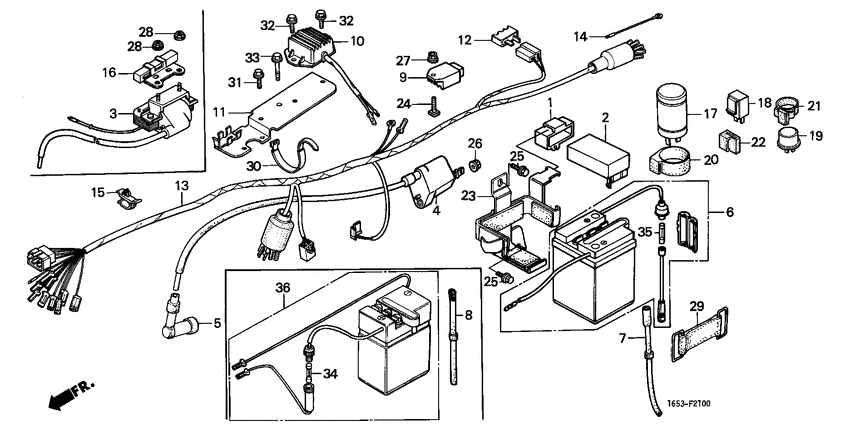 Wire harness/battery/ ignition coil