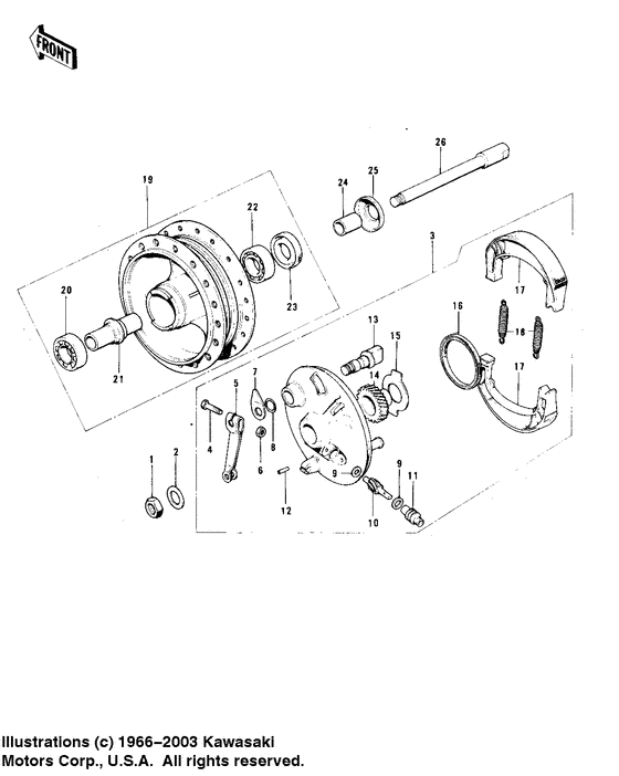 Front hub/brake
