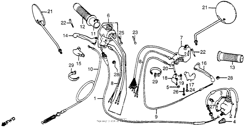 Handle lever + switch + cable 81