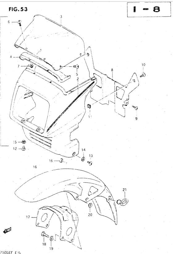 GSX500 Cover headlamp - front fender
