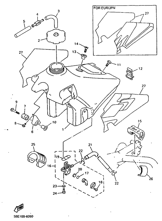 YZ400F Топливный бак