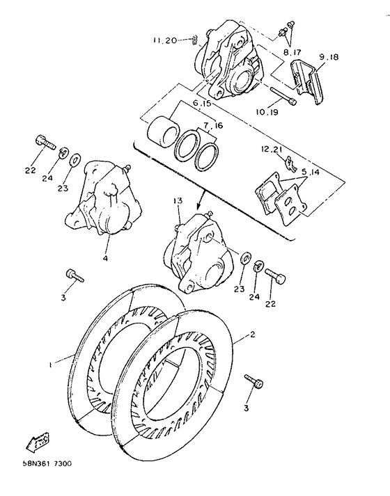 Front brake. caliper