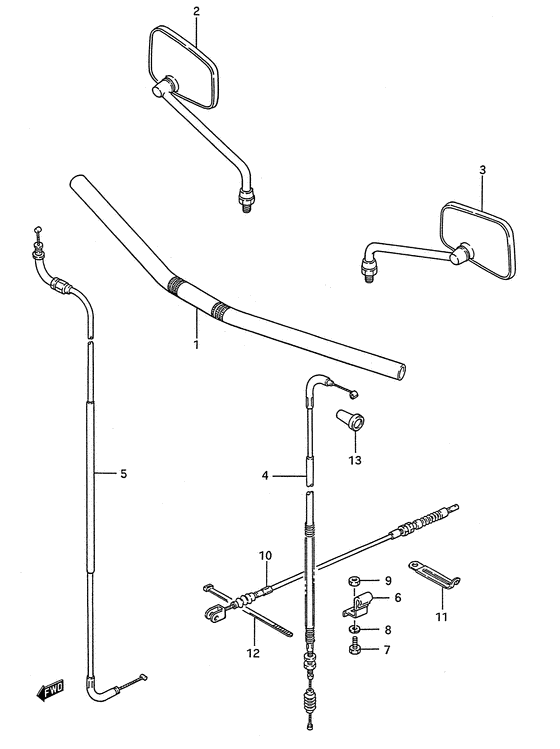 Handlebar - control cable