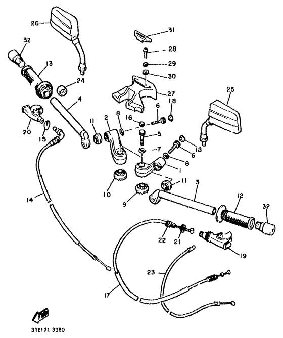 Handlebar. cable