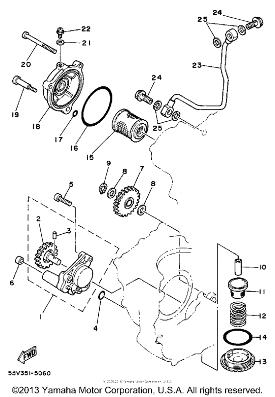 XT350SC (CA ED.) Масляный насос