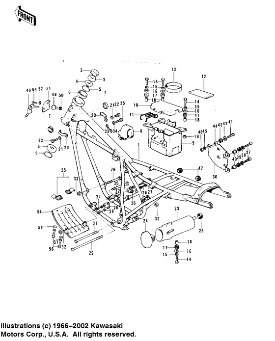 Frame/frame fittings/battery case/tool case