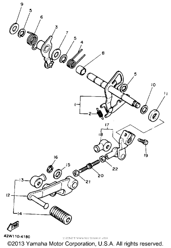 XV750AC Вал переключения