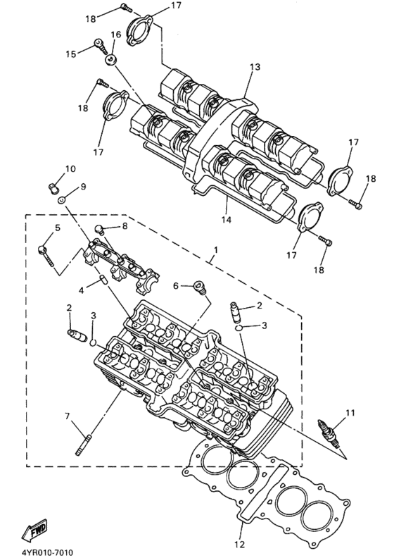 FZ400 Головка цилиндра