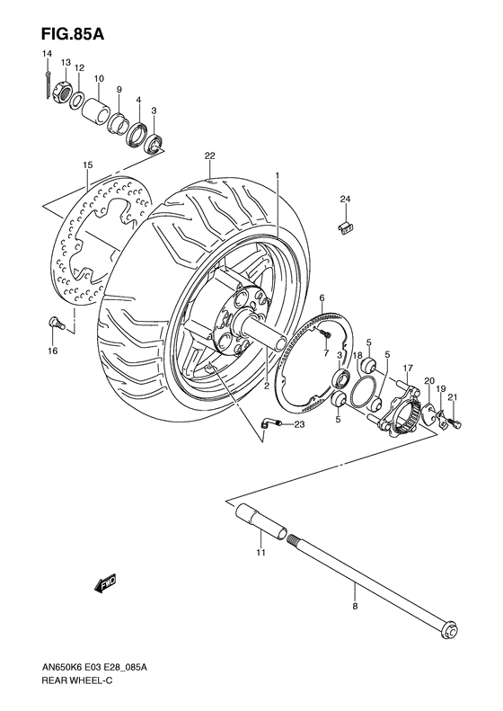 Rear wheel complete assy