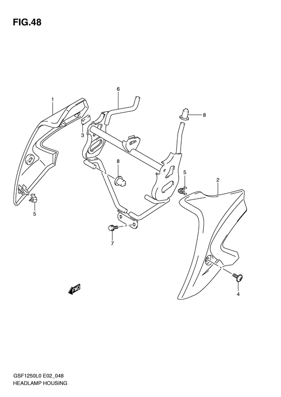 GSF1250 (ABS) Headlamp cover  front fender