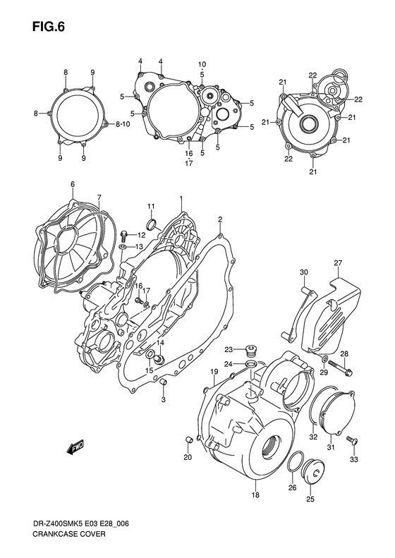 Crankcase cover ass`y  (v