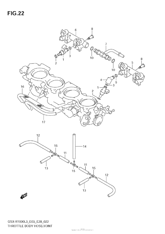 Throttle Body Hose/joint (Gsx-R1000Zl3 E28)