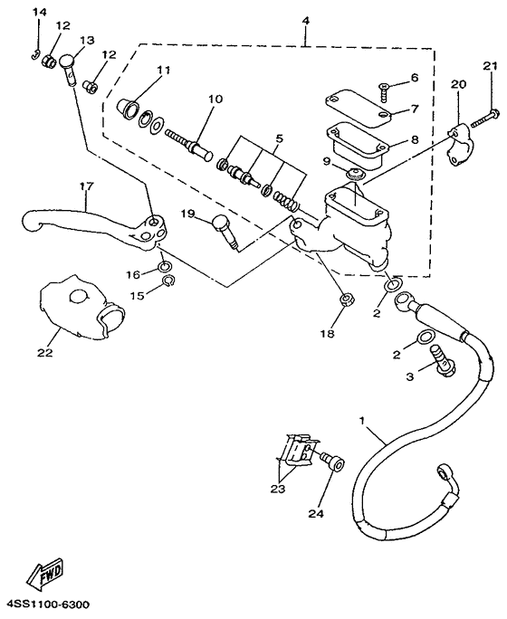 WR250Z Главный тормозной цилиндр